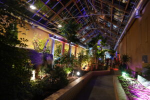 Oranżeria w środku podświetlona